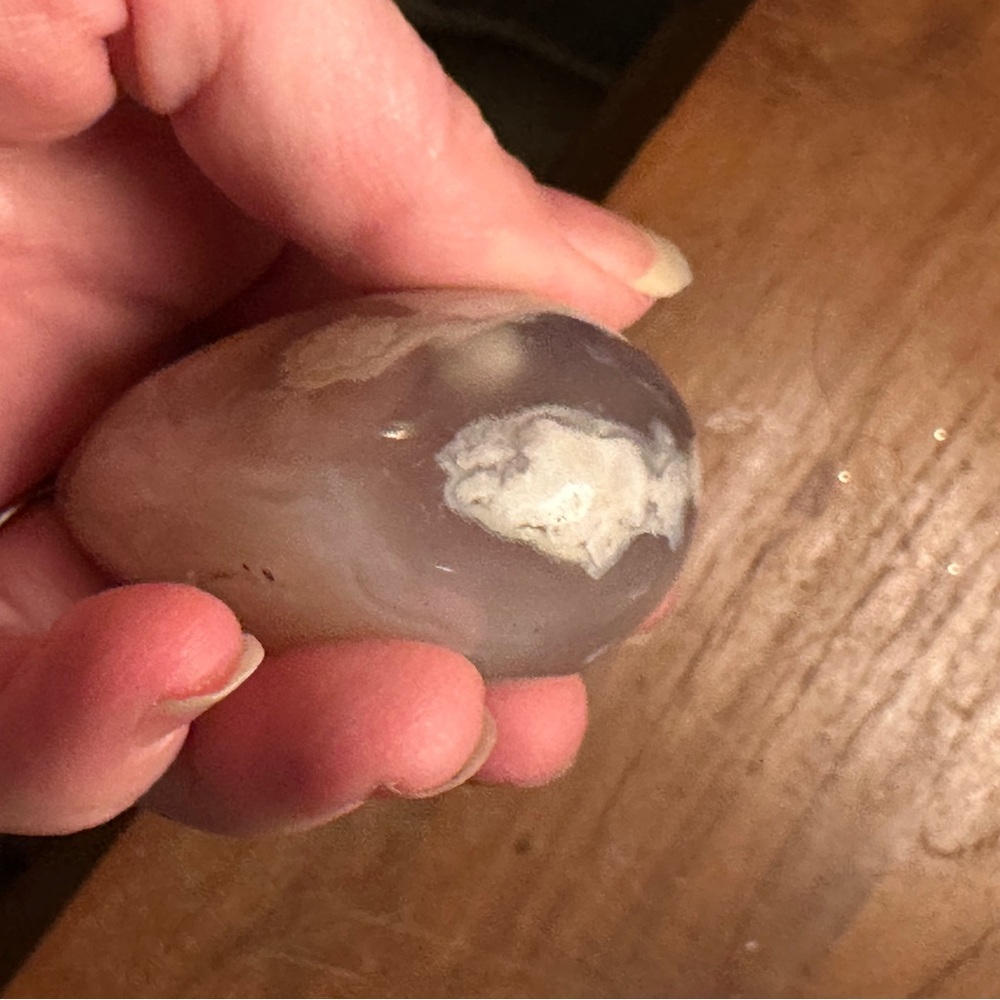 Polished natural Sakura cherry blossom Agate Stone Heart Large - Picture 3 of 9